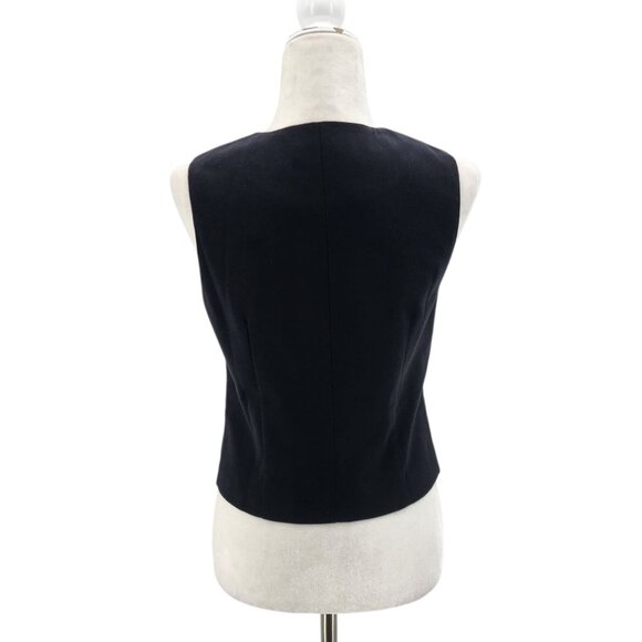 NEW Commense Womens Small Top Black Button Vest V-neck Linen Cotton - Picture 4 of 9